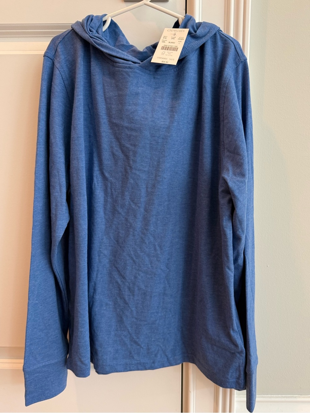 Crewcuts Blue Lightweight Hooded shirt